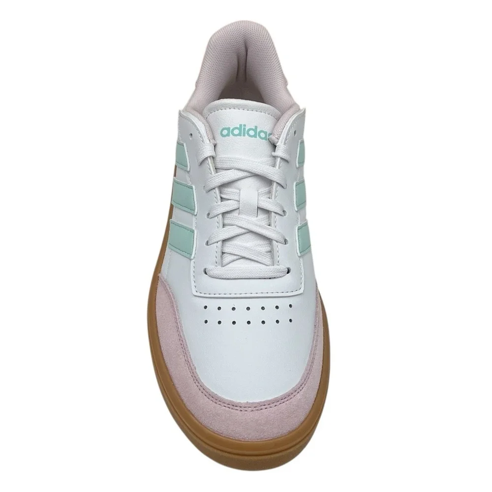 Adidas Courtblock Youth Girls Athletic Shoes 6 White Halo Mint Almost‎ Pink